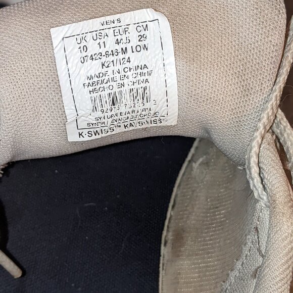 K-Swiss Men's Court Tiebreak Trainers, White Low Top Sneakers, Size 11 US Men - Picture 5 of 8